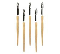 jojofuny 5 Piezas Plumas de Caligrafía Oblicua con Portaplumas de Madera Natural, Puntas 1 a 5 para Dibujo, Lettering y Caligrafía Moderna, Kit Artístico para Escritura y Cómics