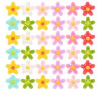 jojofuny 50 Mini Dijes de Resina Flores de Margarita Planas de 5 Pétalos Multicolor para Decoración de Uñas Pendientes y Manualidades DIY Accesorios Versátiles para Arte de Uñas y