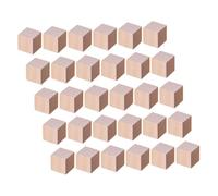 jojofuny 50 Piezas De Cubos De Madera para Manualidades De Shower Bloques Sin Terminar Bloques De Rompecabezas para Pequeños Pizza Juguete De Simulación Bloques De Construcción De