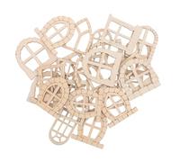 jojofuny 50 Piezas Puertas y Ventanas Miniatura sin Pintar Accesorios de Madera Natural para Decoración DIY Juego Creativo para Manualidades y Decoración de Jardín Encantado
