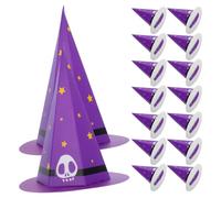 jojofuny 50 Unidades Caja de Papel Púrpura para Dulces de Halloween para Forma de Sombrero de Bruja Adecuado para Repartir Golosinas en Fiestas y Regalos Divertidos