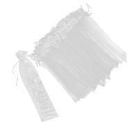 jojofuny 50piezas Bolsa para Ventilador De Mano Funda De Gasa Cordón Blancas para Abanicos De Mano para Transporte y Almacenamiento