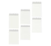 jojofuny 6 Blocs de Notas de Espiral Cubierta Transparente Tamaño Mini Papel de Líneas Cuadriculado Bloc de Notas Portátil para Oficina Escuela y Viaje Multifuncional