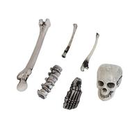 jojofuny 6 Piezas Cementerio De Halloween Calavera Realista De Halloween Fiesta Falsa Cabeza Humana Calavera De Plástico Para Halloween Decoración Al Aire Esqueleto Huesos Sueltos
