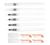 jojofuny 6 piezas Conjunto de Pinceles Acuarela con Depósito de Agua Recargable Bolígrafo Pincel para Pintura y Caligrafía Fácil de Usar y Limpiar para Artistas y Estudiantes