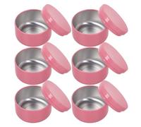 jojofuny 6 Piezas Frascos de Velas Vacíos Latas Redondas para Velas de Aluminio Rosa, Envases de Aceite Aromático para Aceites Cosméticos y Aromaterapia, para Hogares y Spas