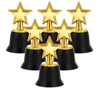 jojofuny 6 trofeos de Star Trophy Awards Mini Star Trophy Awards Bulk Star Gold Award para clases infantiles, recompensa escolar, torneo deportivo