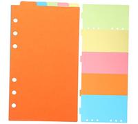 jojofuny 6 Unidades de pestañas de colores separadores rellenables organizadores tarjetas de índice papel clasificador para la escuela, oficina y estudio