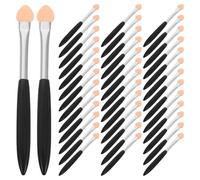 jojofuny 60 Pinceles de Esponja para Manualidades Aplicadores Multiusos de 85 CM Mango Negro y Esponja Blanca Herramientas para Scrapbooking Pintura y Mezcla Precisa de Tinta