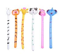 jojofuny 6pcs Inflatable Animal Stick Zoo Animal Jungle Animals Inflatables Funny Blow up Animal Balloons Educational Toy Birthday Party Decoration