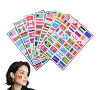 jojofuny 7 hojas de pegatinas de bandera del mundo - Pegatinas impermeables para álbumes de recortes y proyectos escolares - Etiquetas de PVC multicolor para portátiles, botellas de agua, maletas y