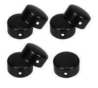jojofuny 7 Piezas Tapones de Extremo para Pasamanos de Acero Inoxidable 45 Mm, Juego, Cubiertas Redondas Negras para Barandillas Interiores, Protector contra Polvo y Humedad para Escaleras