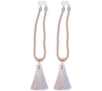 jojofuny Abrazaderas para Cortinas Tejidas a Mano Borlas de Hilo de Algodón Cuerdas para Colgar Cortinas Color Gris 1 Par Sujetacortinas Decorativos para Salón y Dormitorio