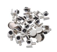 jojofuny Abrazaderas para Estantes de Vidrio 20 Piezas Zinc Aleación Soporte Fijo para Paneles de Ducha 4-8 Mm Grosor Clips para Baño Negro C103