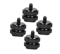 jojofuny Adaptador de Zapata Doble Tornillo 1/4 Pulgada 20, 4 Piezas de Aleación de Aluminio, Fácil de Montar, para Cámara DSLR y Videocámara