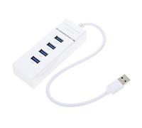jojofuny Adaptador USB 3.0 de 4 Puertos Cable Abs Ligero para Laptop y Mouse, Concentrador Múltiple Adecuado para Oficina y Hogar