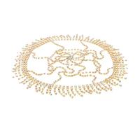 jojofuny Adorno Cabeza Borla Larga y Pedrería Dorada Diadema de Malla Ligera y Cómoda para Bodas Tocado Nupcial Elegante y Accesorios para Cabello Mujer