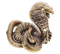 jojofuny Adorno de Latón Forma de Serpiente Realista para Decoración de Bar y Mueble TV, Escultura Creativa y Detallada de 1 Pieza para Escritorio o Mesa de Té