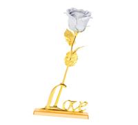 jojofuny Adorno de Rosa Lámina Dorada y Base Love Plateada Decoración para San Valentín Obsequio para Adorno del Alfabeto Enamorado Adecuado para Hogar y Oficina