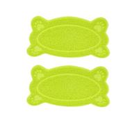 jojofuny Alfombrilla Antideslizante para Arena de Gatos en Forma de Hueso, 2 Piezas, Color Verde, Tela Resistente Que Protege Suelos y Alfombras, Adecuado para Mascotas