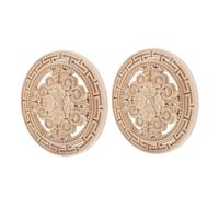 jojofuny Apliques de Madera Tallada sin Pintar 2 Piezas 20X20 CM Decoración Artesanal para Cabecero y Muebles Diseño Europeo Color Madera Natural Detalles Decorativos para Pared