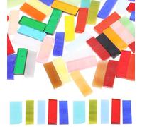 jojofuny Azulejos de Mosaico de Vidrio 0,7x2,1 Cm 500 G Colores Mixtos para Manualidades DIY Decoración del Hogar Suministros para Hacer Manualidades Fragmentos para Marcos Color Aleatorio