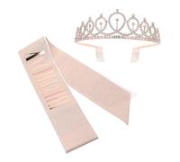 jojofuny Banda de Fiesta de Cumpleaños Ajustable de Tela Elástica y Aleación, 2 Piezas Tiara para Mujer, Suministros para Decoración de Fiesta y Accesorio para Evento Especial