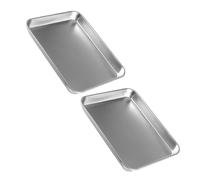 jojofuny Bandeja Médica de Acero Inoxidable 2 Piezas para Instrumentos Médicos Resistente al Desgaste Fondo Plano Adecuado para Instalaciones Médicas