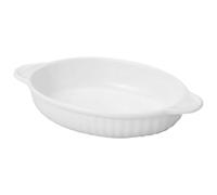 jojofuny Bandeja para Hornear de Cerámica Ovalada de Color Claro con Doble Asa, Práctica y Resistente al Agua, Adecuada para Hornear y Servir Alimentos Hogar