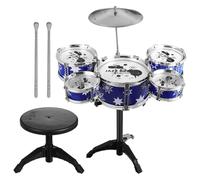 jojofuny Batería Infantil con Taburete: Juego de Instrumentos Musicales para Niños Pequeños, Batería de Jazz de 3 a 7 Años, Juego de Percusión Educativo
