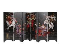 jojofuny Biombo Plegable de Madera Estilo Chino Pequeño Adorno Artesanal Tradicional Decoración de Escritorio y Sala Pantalla de Panel Plegable Decorativa Arte Chino Auténtico