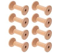 jojofuny Bobinas de Madera para Costura 8 Pcs 70x40 Mm, Carretes de Cinta Naturales Multifuncionales para Bordado, Máquina de Coser y Manualidades, Color Caqui, Organizador de Hilo