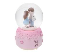 jojofuny Bola de Cristal Musical Romántica para San Valentín Luz LED y Melodía Adorno Decorativo para Obsequio de Festival sin Batería Tamaño Estándar