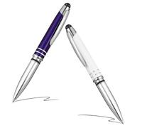 jojofuny Bolígrafos Capacitivos Metálicos Luz LED y Clip, Punta Fina para Pantalla Táctil, 2 Piezas para Oficina y Estudio, Diseño Profesional y Cómodo