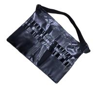 jojofuny Bolsa de Almacenamiento de Cuero PU Negro Organizador Portátil Que Protege y Guarda Pinceles para Brochas de Maquillaje Profesional para Maquilladores