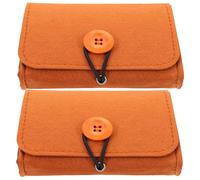jojofuny Bolsa para Aceites Esenciales 2 Piezas Estuche Portátil de Fieltro y Tela No Tejida Organizador Compacto Marrón para Almacenamiento y Viaje Bolsa Ligera para Frascos de Perfume