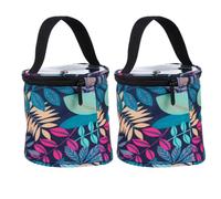 jojofuny Bolsa Portahilos Pequeña 2 Piezas Diseño Cilíndrico y Hojas, Organizador de Almacenamiento de Lana de Tela Oxford Resistente para Herramientas de Tejido Manual en Manualidades