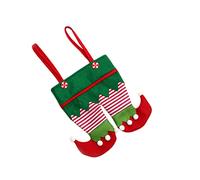 jojofuny Bolsas de Obsequio Navideñas Rojas Diseño de Pies Bolsitas para Dulces para Regalar Casa Fiestas o Restaurantes