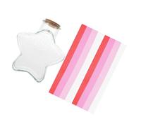 jojofuny Botella de Vidrio Transparente para Deseos con Origami Estrella, Decoración de Habitación Juvenil, Color Rojo Degradado, Set 1 Pieza para Bricolaje y Decoración Hogar