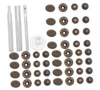 jojofuny botones a presión para abrigos broches de cuero 15mm botones a presión para chaquetas martillo en broches Kit de botón Snap Light Brown