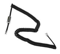 jojofuny Cables Telefónicos Fijos 4p4c Rj9/rj10/rj22 Antienredos Conector Giratorio Cable Retráctil Negro, Suministros Telefónicos Compatibles Teléfonos de Casa Fijo