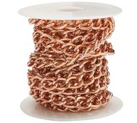 jojofuny Cadena de Aluminio Rosa Dorado para Bricolaje 3 Metros, Accesorio para Hacer Joyas, Collares y Pulseras, Cadena Manualidades DIY para Bisutería y Decoración