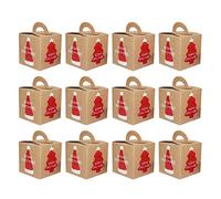 jojofuny Caja De 12 Piezas Regalo De Año 2020 Bolsas Plegables De Vacaciones Bolsa De Favor De Fiesta De Navidad Bolsas De Galletas Navideñas Caja De Bombones Dibujos Animados