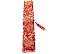 jojofuny Caja de Abanico China de Tela Roja con Tapa, Porta Abanicos Plegables Vintage, Organizador Compacto para Obsequio y Almacenamiento, Uso Artesanal y Decoración Tradicional