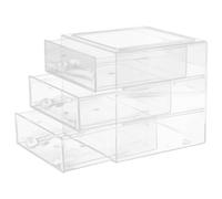 jojofuny Caja De Almacenamiento De Cosméticos Organización Hacer Pequeño Sombra Capacidad Caso De Maquillaje Profesional Compartimiento Transparent Acrílico