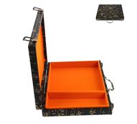 jojofuny Caja de Almacenamiento de Mahjong de Madera Asa Portátil, Diseño Impresión, Estuche Multifuncional para Juegos de Mesa, Soporte para Fichas de 5.0 Cm, Organizador Decorativo