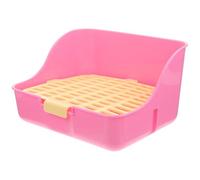 jojofuny Caja de Arena para Conejos Rosa, Inodoro Esquinero para Mascotas Pequeñas, Bandeja Sanitaria Compacta y Portátil, Entrenador de Baño para Conejitos y Cobayas, Color