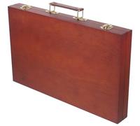 jojofuny Caja de Herramientas de Madera para Pintura Portátil Asa, Estuche para Lápices y Óleos en Color Nogal, Contenedor Vacío de Pigmentos Adecuado para Dibujo y Arte en Casa y Escuela