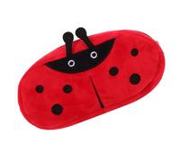 jojofuny Caja de lápices Bolsa de papelería Bolsa de lapices Bolsa de lápiz cartuchera Bolsa de papelería con Animales de Peluche Estuche para lápices de Gran Capacidad Felpa Rojo