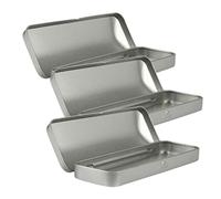 jojofuny Caja De Lápices para Estudiantes Estuche De Hojalata Rectangular Tamaño 160x54x20 Mm Color Metálico Tapa Organizador Resistente para Uso Escolar Hogar